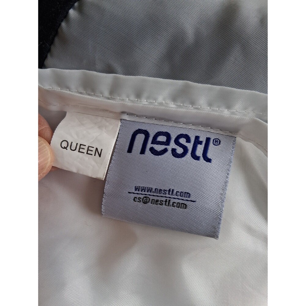 14" Tailored Pinch Pleated Bed Skirt Dust Ruffle by Nesti Queen Black - Picture 3 of 6